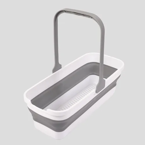 Greendeco balde plegable 10.2l mod basilea blancogris 13 5001 9 gris.webp