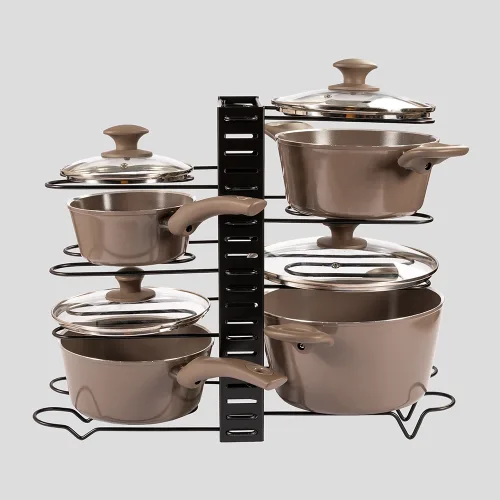 Tase organizador vertical ollas sartenes negro 0411001 27 gris.webp