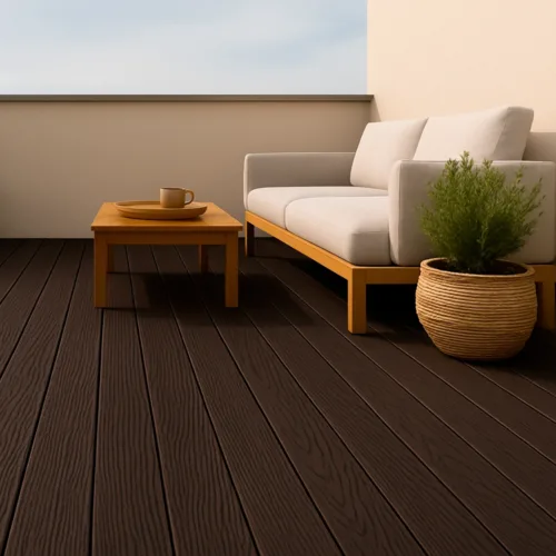 Harte flooring deck wpc veteadoprofundo marronoscurood mockup