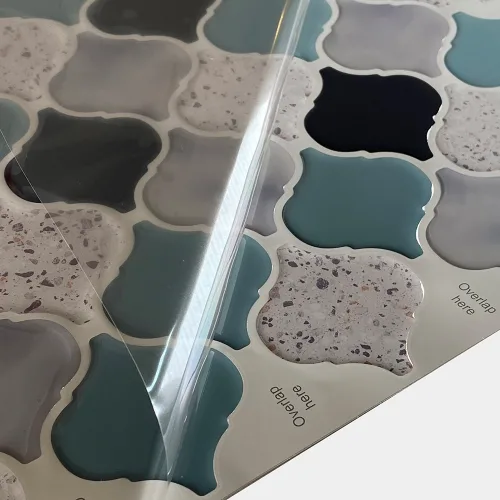 Harteflooring stickers3d ogee verdesyblancos protector gris.webp