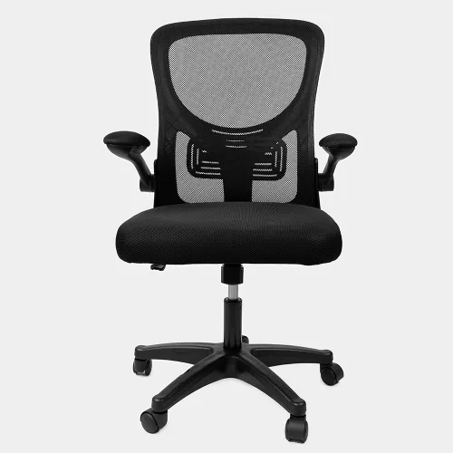 Virke silla oficina mesh brazos rebatibles negra 21 gris.webp