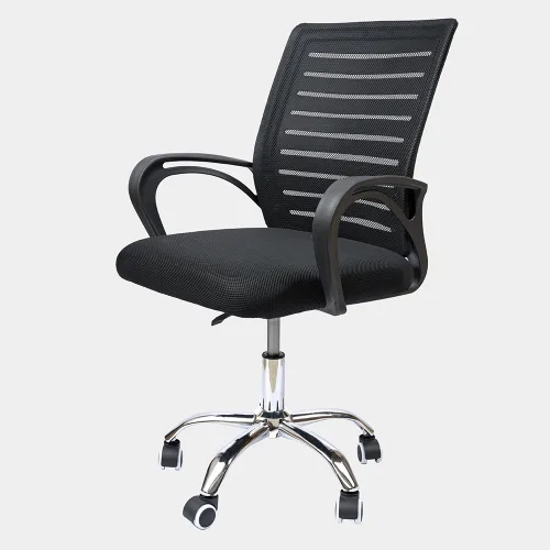 Virke silla oficina mesh rayada negra14 gris.webp